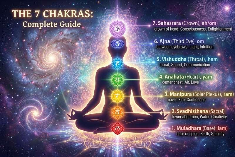 The 7 Chakras: Complete Guide to Meaning, Color, Location & Healing