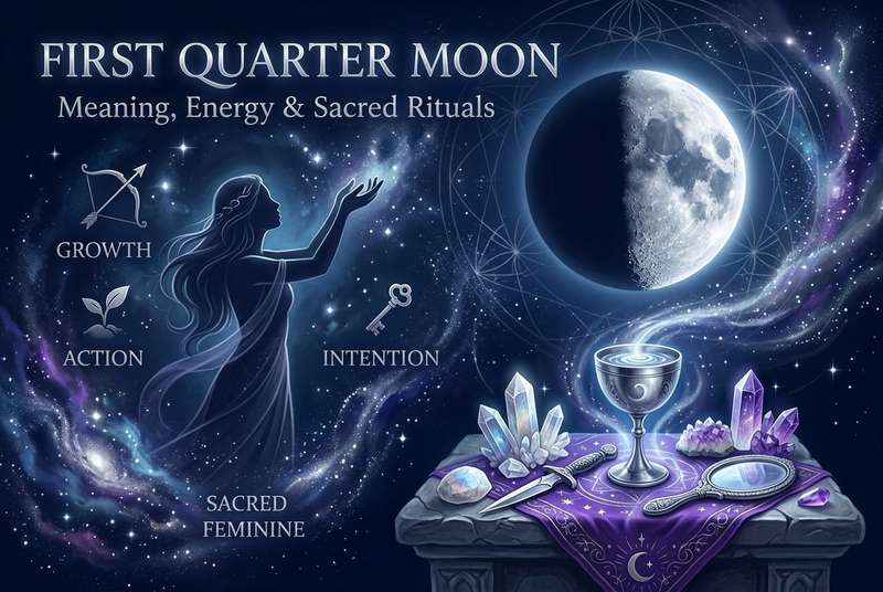 First Quarter Moon: Meaning, Energy & Sacred Rituals
