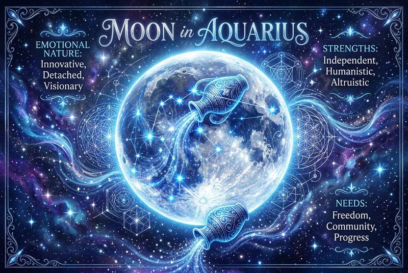Moon in Aquarius: Emotional Nature, Strengths & Needs