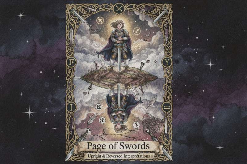 Page of Swords Tarot Card Meanings: Upright & Reversed Interpretations