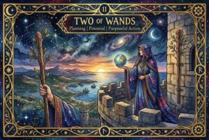 Two of Wands Tarot Card Meanings: Planning, Potential & Purposeful Action