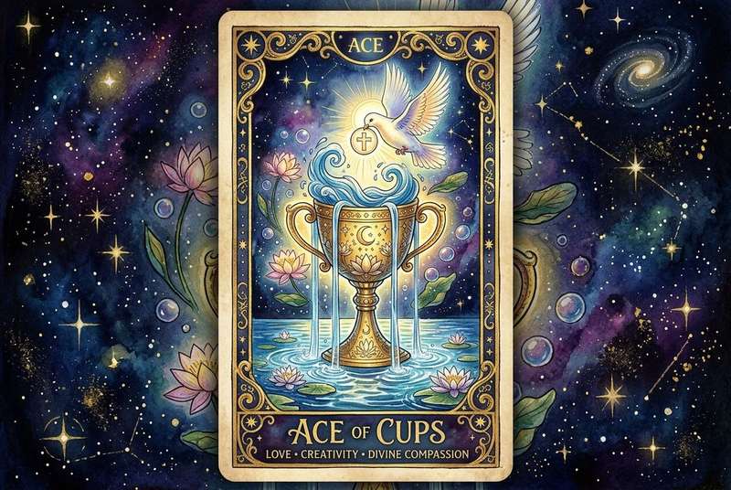 Ace of Cups Tarot Card Meanings: Love, Creativity & Divine Compassion
