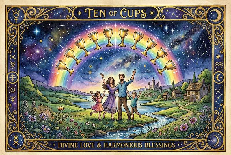 Ten of Cups Tarot Card Meanings: Divine Love and Harmonious Blessings
