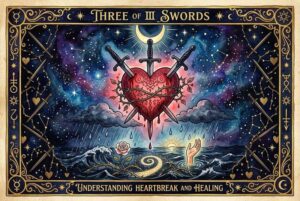 Three of Swords Tarot Card Meanings: Understanding Heartbreak and Healing