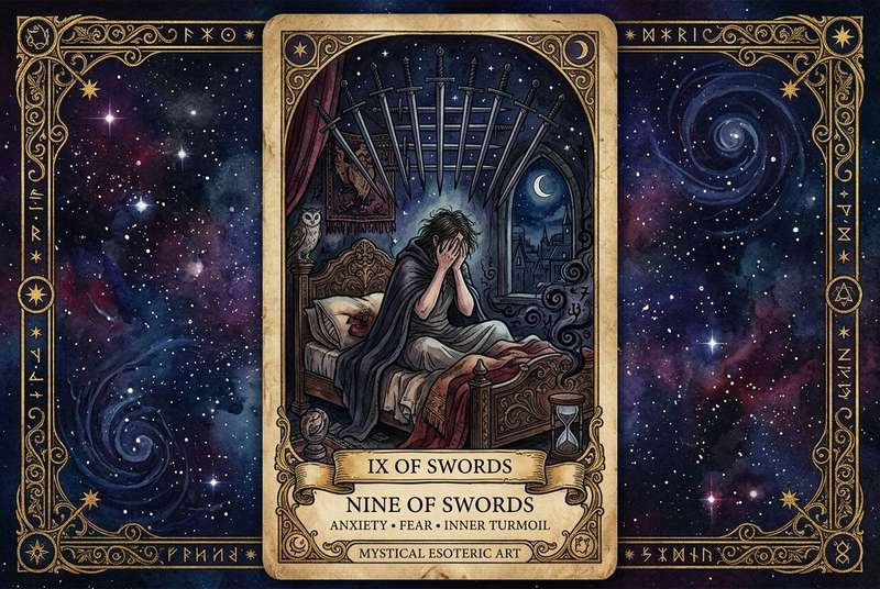 Nine of Swords Tarot Card Meanings: Anxiety, Fear & Inner Turmoil Explained
