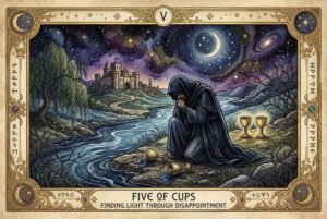 Five of Cups Tarot Card Meanings: Finding Light Through Disappointment