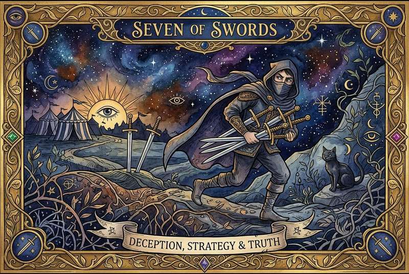 Seven of Swords Tarot Card Meanings: A Guide to Deception, Strategy & Truth