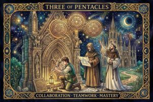 Three of Pentacles Tarot Card Meanings: Collaboration, Teamwork & Mastery