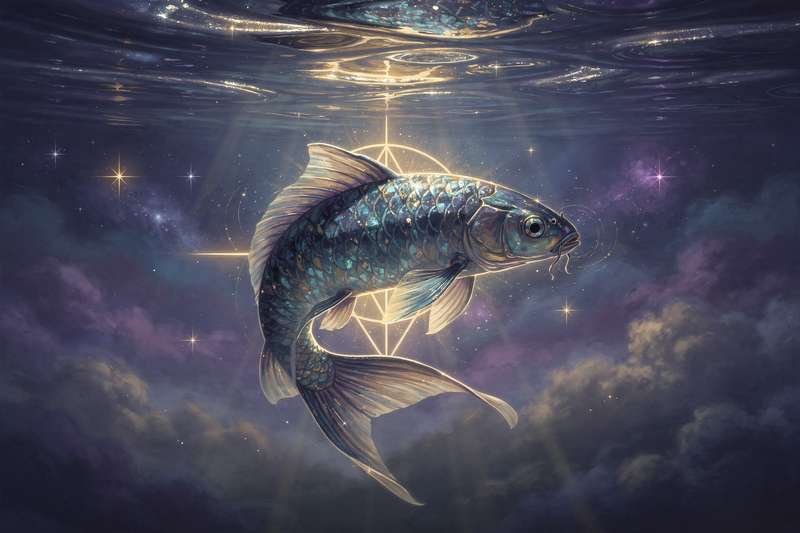 Colorful fish swimming in deep blue water, symbolizing spiritual messages and subconscious insights.