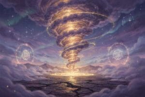 Spiritual symbolism of tornado storms representing chaos, transformation, and inner turbulence in dreams.