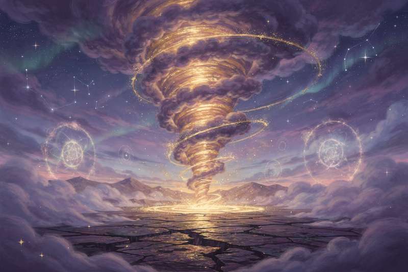 Spiritual symbolism of tornado storms representing chaos, transformation, and inner turbulence in dreams.
