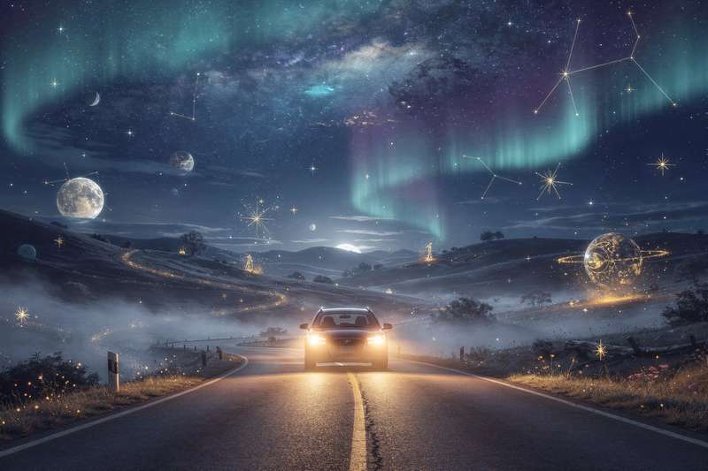 Symbolic representation of vehicle control reflecting personal autonomy and life direction choices.