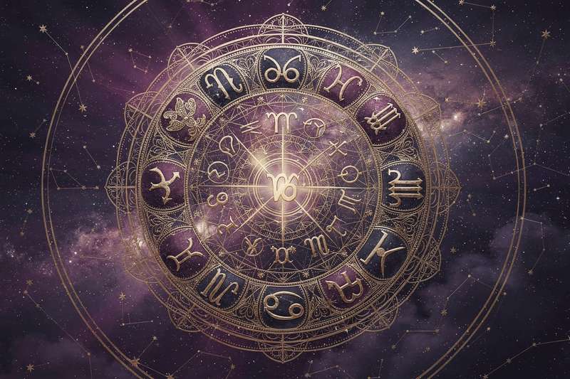 Zodiac wheel highlighting the four fixed signs Taurus, Leo, Scorpio, and Aquarius positioned at cardinal points.
