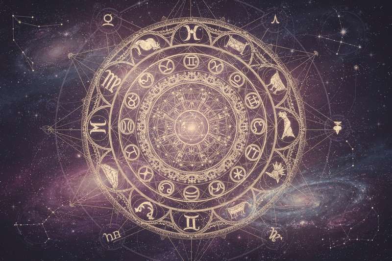 Astrological wheel highlighting Mercury and Mars planetary positions and their angular relationship aspects.