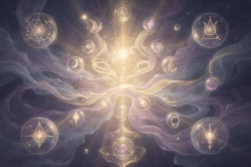 Numerology chart showing universal year number calculations and personal year cycle interpretations.