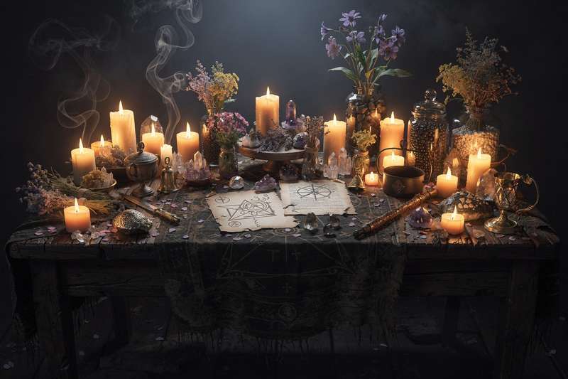 Candle flame glowing softly in darkness during a spiritual meditation practice.