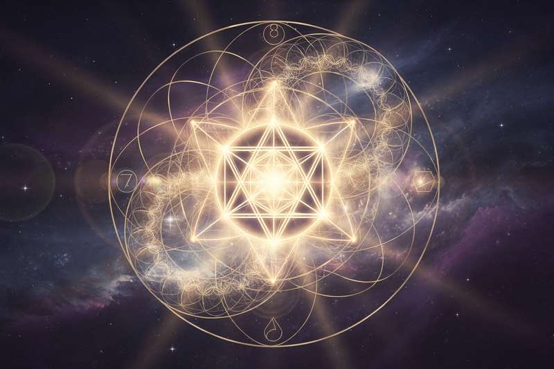 Numerology chart displaying expression number calculation with digits and life purpose symbols.