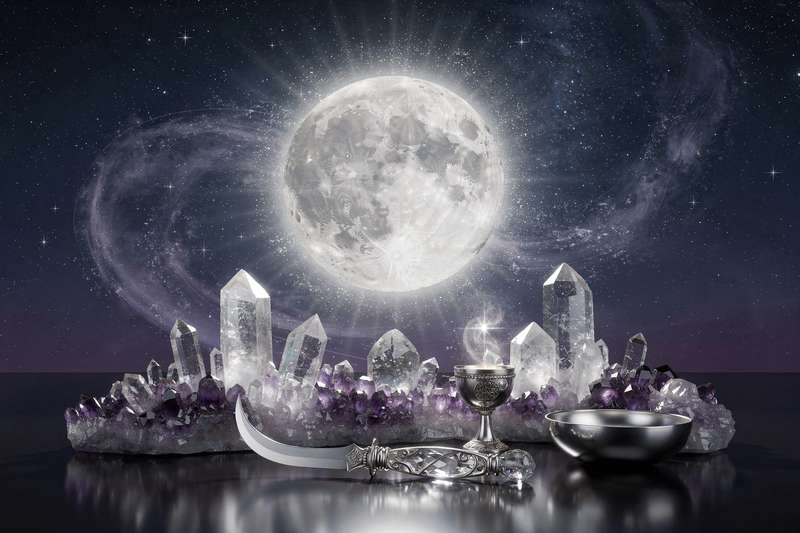 Celestial alignment during a solar eclipse symbolizing spiritual transformation and cosmic renewal.
