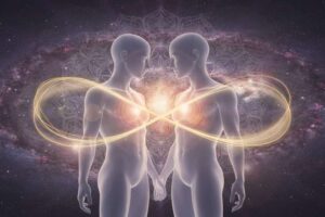Peaceful person meditating with gentle light symbolizing emotional healing and spiritual connection.