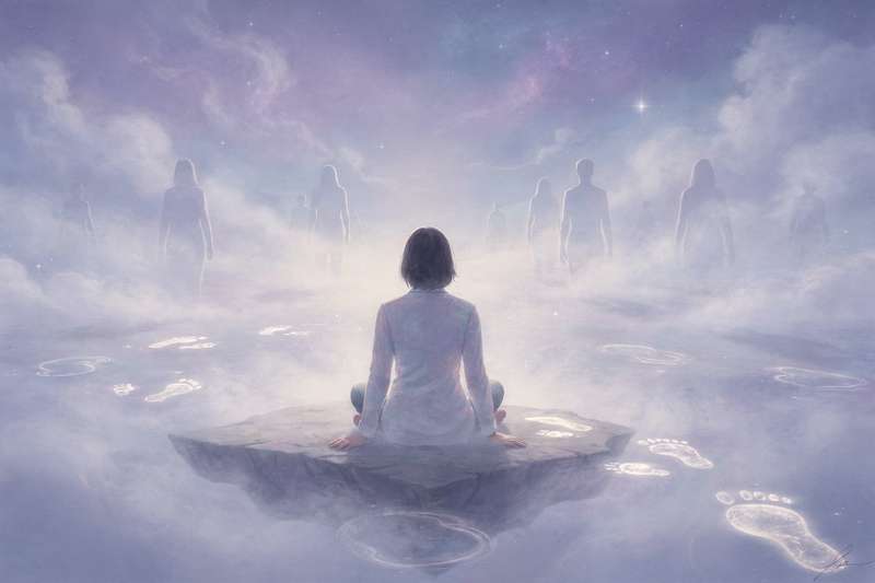 Ethereal ghostly figure floating through a dimly lit room symbolizing spiritual messages and subconscious fears.