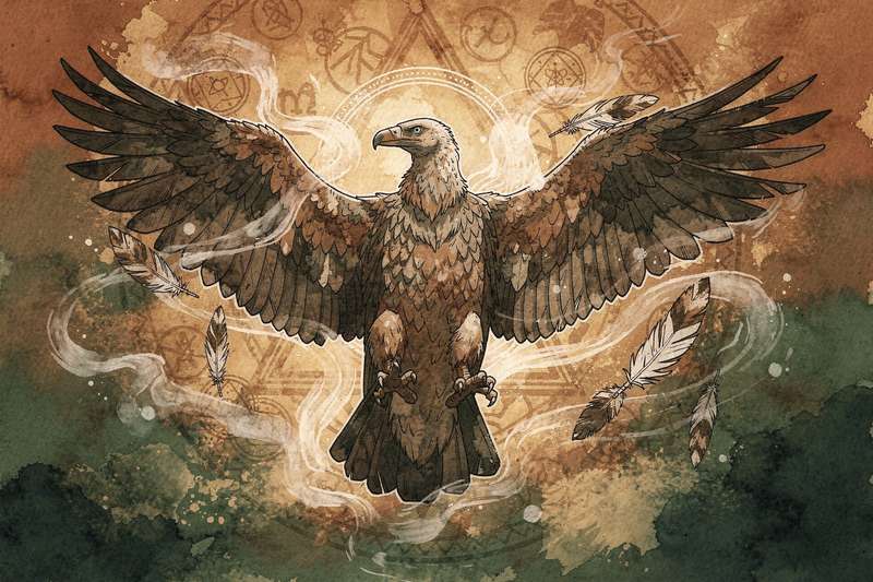 Vulture soaring high in clear sky, symbolizing renewal and spiritual transformation.