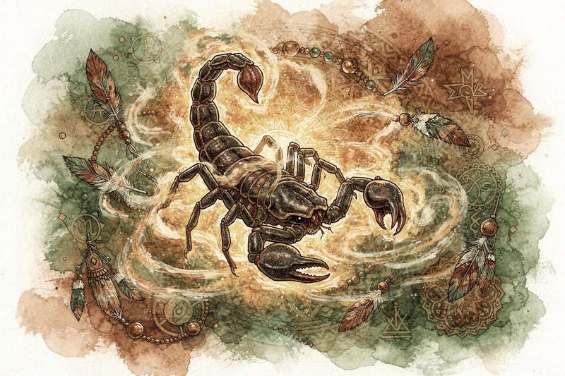 Scorpio spirit animal symbolizing transformation, hidden depths, and mysterious power.