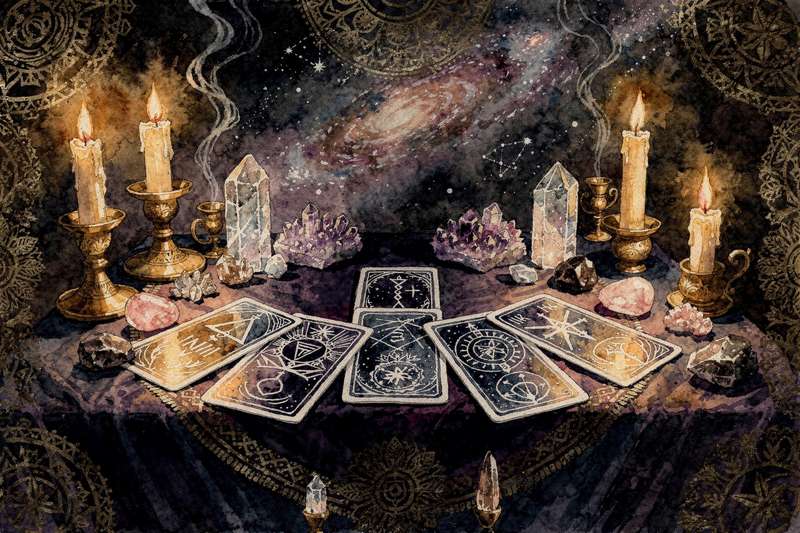 Four tarot suits arranged by their elemental correspondences showing spiritual symbolism and meanings.