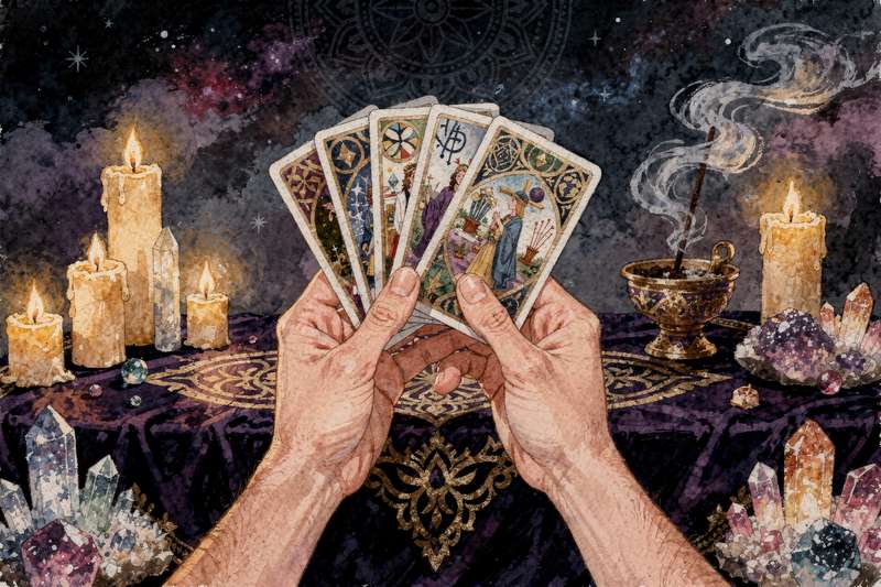 Spread of tarot and oracle cards displayed together showing their distinct designs and layouts.