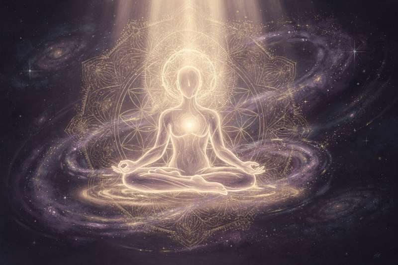 Ancient wisdom and spiritual maturity reflected in a thoughtful person's contemplative expression and serene presence.