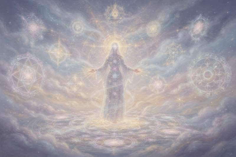 Glowing flames dancing and flickering in darkness, used for interpreting divine messages through fire.