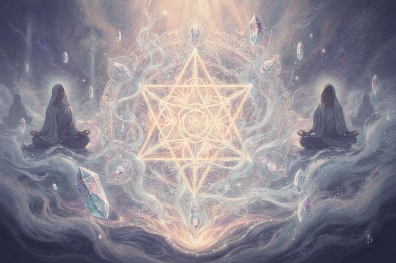 Ancient Norse diviner performing ritualistic magic with staff and mystical elements in traditional setting.