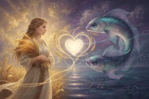 Virgo man and Pisces woman exploring romantic connection and relationship dynamics.