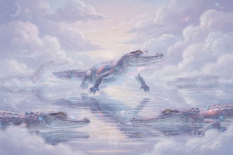 Ancient crocodile symbolizing danger, deception, and primal power in dream symbolism and spiritual interpretation.