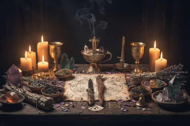 Five-pointed star symbol surrounded by circle representing protective and spiritual significance in witchcraft practice.