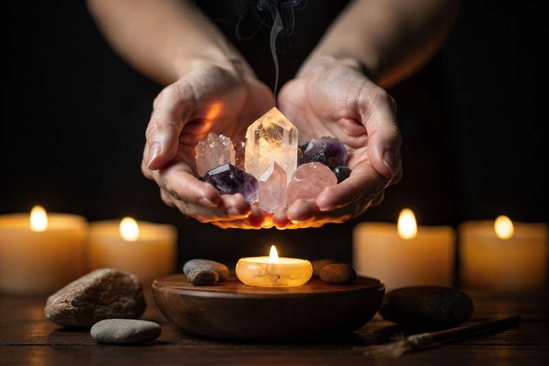 Assorted polished stones and raw crystals arranged together for clarity and mental enhancement.
