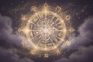 Capricorn zodiac symbol and seasonal timing chart showing winter solstice alignment and astrological influence period.