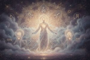 Balanced living room with natural light, plants, and symmetrical furniture arrangement reflecting feng shui principles.
