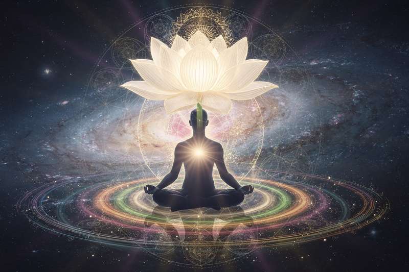 Contemplative person sitting peacefully, reflecting on inner growth and spiritual transformation during meditation.