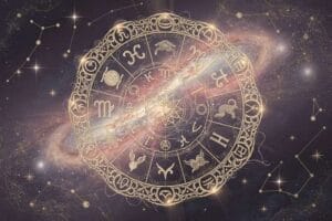 Taurus and Cancer zodiac signs representing intimate compatibility and emotional connection between earth and water elements.