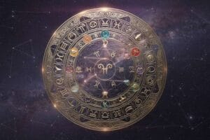 Black Moon Lilith placement wheel showing zodiac signs and house positions in natal chart interpretation.