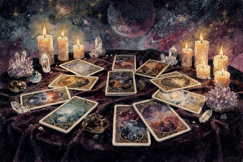 Five tarot cards arranged in a spread to explore Jungian psychological archetypes and inner character patterns.