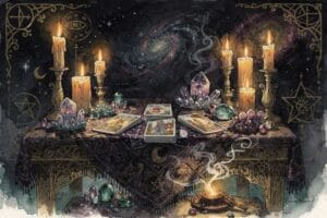 Mercury's influence brings clarity and communication themes during the astrological Gemini season tarot spread.