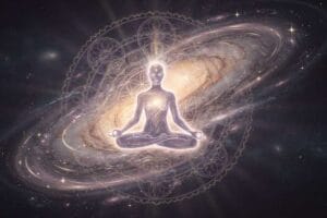 Celestial representation of Barachiel guardian angel with divine light and spiritual symbols.