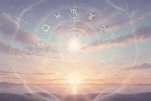 Astrological birth chart showing Sun in Aries with Capricorn rising on the horizon.