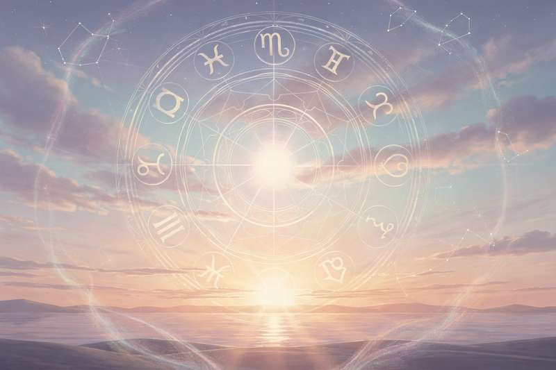 Astrological birth chart showing Sun in Aries with Capricorn rising on the horizon.