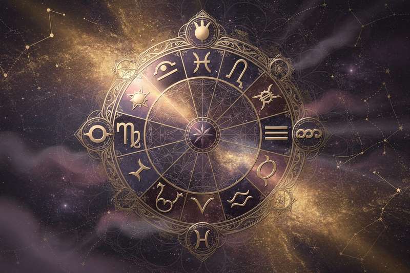 Planetary symbol of Uranus overlaid with Libra zodiac sign and balanced scales representing harmony and innovation.