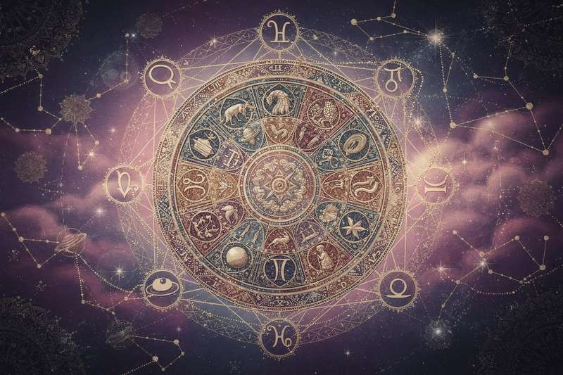 Traditional astrological chart showing planetary positions used for determining compatibility in Indian marriage customs.