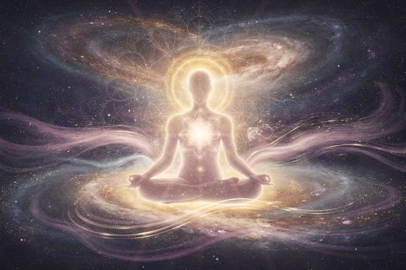 Woman sitting peacefully in nature with eyes closed, representing honest self-reflection and spiritual alignment.