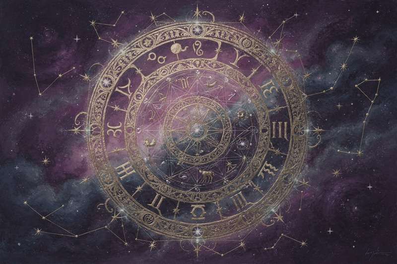 Zodiac signs arranged in a circle with humorous facial expressions and comedic symbols representing each sign's personality...